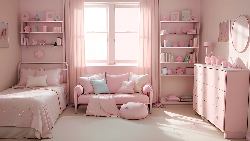 かわいいピンクの部屋