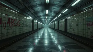 廃墟の地下鉄駅