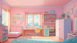 かわいいピンクの部屋