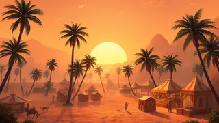 砂漠のオアシス市場