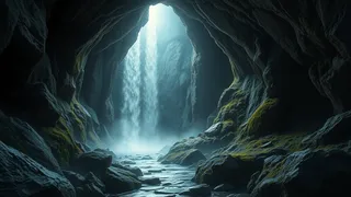 隠された山の洞窟