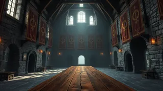 中世の城のホール