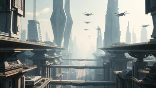 空中橋の大都市